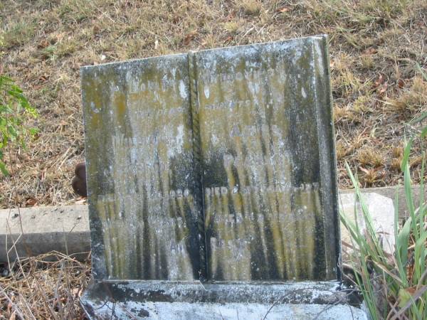 William PEARSON  | D: 2 Aug 1920  | age 68  |   | Agnes PEARSON  | 23 May 1927  | aged 2 years  |   | Mutdapilly general cemetery, Boonah Shire  | 