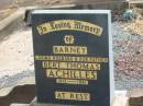 
Bert Thomas (Barney) ACHILLES,
1912 - 1981,
husband father;
Nobby cemetery, Clifton Shire
