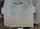 
Ellen Priscilla TAYLOR,
born 11 March 1874,
wife 2 APril 1920 aged 46 years,
wife mother;
Nobby cemetery, Clifton Shire

