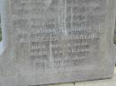 
Sarah Ann GAMBLING,
born ?? 1900,
died 11 Jan 1919;
May Gladys GAMBLING,
born 9 August 1913,
died 1 January 1915;
Rosetta GAMBLING,
died 4 Dec 1928 aged 48 years;
George Henry GAMBLING;
Nobby cemetery, Clifton Shire
