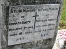 
Edward Binstead,
died 8 April 1964 aged 81 years;
Mary Anne Binstead,
died 3 June 1982 aged 95 years;
St James Catholic Cemetery, Palen Creek, Beaudesert Shire
