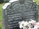 
John Thomas SALISBURY, husband father,
died 24 Jan 1967 aged 79 years;
Florence Lillian SALISBURY, mother,
died 28 Jan 1980 aged 77 years;
St James Catholic Cemetery, Palen Creek, Beaudesert Shire
