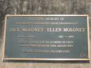 
parents grandparents great-grandparents;
Jack MOLONEY, 1908 - 1989;
Ellen MOLONEY, 1910 - 1989;
died car accident at Tamrookum 28 Aug 1989;
St James Catholic Cemetery, Palen Creek, Beaudesert Shire
