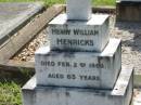 
Henry William HENRICKS,
died 2 Feb 1964 aged 65 years;
Norah Henricks,
died 15 Oct 1991 aged 89 years;
St James Catholic Cemetery, Palen Creek, Beaudesert Shire

