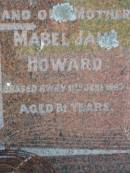 
David (Nap) HOWARD, father,
died 1 Sept 1973 aged 91 years;
Mabel Jan HOWARD,
died 11 June 1967 aged 81 years;
St James Catholic Cemetery, Palen Creek, Beaudesert Shire
