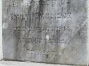 
Emily EMBLIDGE; 20 Aug 1964; aged 89
Peachester Cemetery, Caloundra City
