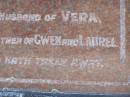 
Harold RIESENWEBER,
died 29 Feb 1956 aged 49 years,
husband of Vera,
father of Gwen & Laurel;
Pimpama Island cemetery, Gold Coast
