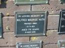 
Wilfred Maurice HUTH,
died 11-1-93 aged 75 years;
Pimpama Island cemetery, Gold Coast

