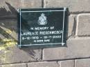 
Laurence RIESENWEBER,
5-12-1910 - 19-7-2000;
Pimpama Island cemetery, Gold Coast

