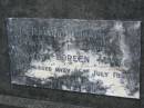 
Dorothy Doreen MAYES,
wife mother,
died 25 July 1959;
Pimpama Uniting cemetery, Gold Coast
