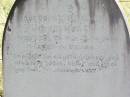 
Auguste Wilhelmine TROWER,
died 8? March 1886 aged 36 years;
Matthew TROWER,
died 23 July 1905 aged 70 years;
Pine Mountain St Peters Anglican cemetery, Ipswich
