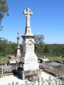 
Margaret CULHANE,
born County Cavan Ireland,
died 25 Mar 1909 aged 62 years;
John CULHANE, husband,
died 16 June 1917 aged 72 years;
Margaret, daughter,
died 7 Aug 1879 aged 4 12 years;
Pine Mountain Catholic (St Michaels) cemetery, Ipswich

