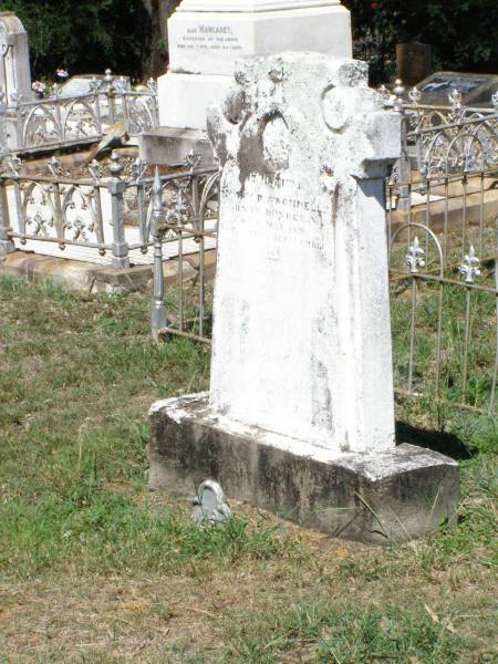 Mary R. O'DONNELL,  | born D?ndee?n 15 May 1926  | died 17 Nov 1878?;  | Pine Mountain Catholic (St Michael's) cemetery, Ipswich  | 