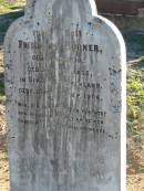 
Friederike HUBNER (nee LADWEWIG),
born 27 Feb 1835 in Spasee, Germany,
died 30 Sept 1906;
Plainland Lutheran Cemetery, Laidley Shire

