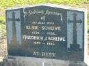 
(wife) Elsie SCHEIWE
1892 - 1952
Friedrich J SCHEIWE
1893 - 1961
Plainland Lutheran Cemetery, Laidley Shire
