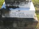 
Ezekiel Henry LARTER,
husband,
died 28 May 1925 aged 67 years;
Annie LARTER,
died 10 Feb 1948 aged 90 years;
Polson Cemetery, Hervey Bay

