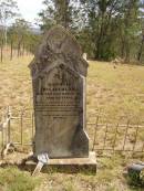 
Hannah MCLAUCHLAN,
mother,
died 23 March 1911 aged 63 years,
erected by husband & family;
Ravensbourne cemetery, Crows Nest Shire
