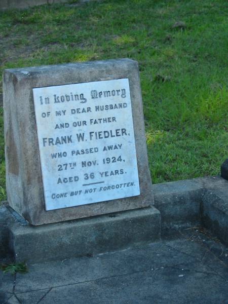 Sandgate / Bald Hills Cemetery:  | Frank W. Fiedler  | 