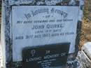
John (Jack) QUIRKE,
husband father,
died 31 Oct 1937 aged 45 years;
Jane Emma QUIRKE,
died 15 May 1970 aged 72 years;
Bald Hills (Sandgate) cemetery, Brisbane
