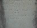 
Stephen ELLIS,
died accident on Sandgate Road
20? July 1881 aged 33 years,
erected by wife Harriet;
Bald Hills (Sandgate) cemetery, Brisbane
