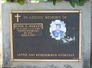 
Peter O. MORLEY,
18-2-1934 - 5-11-2001,
husband of Val,
dad pop;
Bald Hills (Sandgate) cemetery, Brisbane
