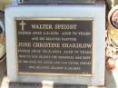 
Walter SPEIGHT,
gramps,
died 1-2-2001 aged 79 years;
June Christine SHARDLOW,
partner granny,
died 25-5-2004 aged 79 years;
Bald Hills (Sandgate) cemetery, Brisbane
