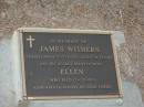 
James WITHERS,
died 7-7-1933 aged 91 years;
Ellen,
wife,
died 12-12-1919;
Bald Hills (Sandgate) cemetery, Brisbane
