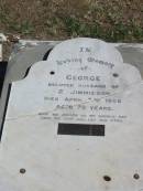 
George Jimmieson died Apt 7 1905 aged 70
Anglican Cemetery, Sherwood.


