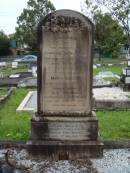
Sacred
to
the memory of
Charles Queale Senr
who died 23rd March 1897,
aged 79 years.
And to the memory of
Mary Queale,
who died May 7th 1912,
Aged 88 years.
Also Charles,
beloved husband of Alice Queale
who died June 11th 1933,
aged 66 years.
 
Alice Queale,
who died November 23rd 1968 aged 89 years
Patricia Amy Baird,
who died June 11th 1968 aged 53 years.
 
Athol Ferguson
Baird
2-11-1911 ~ 11-8-2006
aged 94 years
Loving husband of Patricia
A gentleman
 
Sherwood (Anglican) Cemetery, Brisbane
