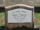 
Henry T Mahony
31 May 1928 aged 82

Sherwood (Anglican) Cemetery, Brisbane
