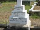 
Alexander Cumming RAFF
Born 22 Dec 1852
Died 12 Feb 1932,
his wife
Nora RAFF
Born 21 Jul 1869
Died 12 Sep 1934

Sherwood (Anglican) Cemetery, Brisbane

