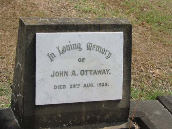 John A OTTAWAY  | 29 Aug 1939  |   | Sherwood (Anglican) Cemetery, Brisbane  | 