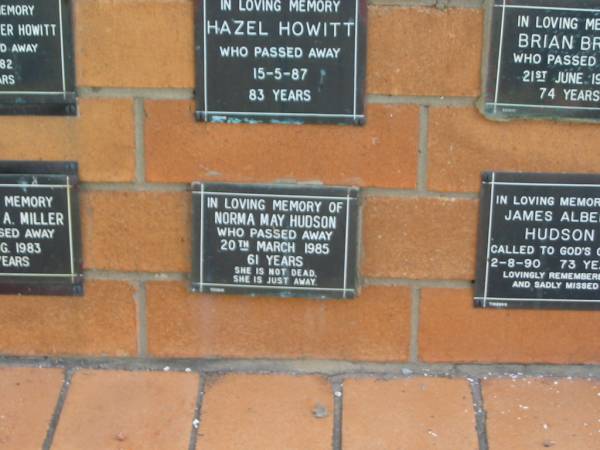 Norma May HUDSON  | 20 Mar 1985  | 61 yrs  |   | Sherwood (Anglican) Cemetery, Brisbane  | 