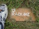 
RADUNZ;
Slacks Creek St Marks Anglican cemetery, Daisy Hill, Logan City
