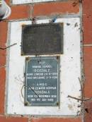 
DANGERFIELD
Dale Kenneth 231275 to 27197
William Stephen 22681 - 28885


Minnie Isabel RIDSDALE
born London 24-4-1899
Died Brisbane 11-9-1981

John Edward Norman RIDSDALE
born 11 Nov 1898
Died 4 Jul 1988

St Margarets Anglican memorial garden, Sandgate, Brisbane


