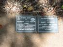 
Frederick Leslie ROBSON
17-5-1920 to 21-8-2002

Mary ROBSON
14-11-1919 to 26-1-2004
wife of Fred
mother of Lynette and Glennis

St Margarets Anglican memorial garden, Sandgate, Brisbane

