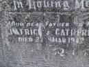 
Patrick MULCAHY,
father,
died 27 Mar 1942;
Catherine MULCAHY,
mother,
died 6 June 1943;
Tallebudgera Catholic cemetery, City of Gold Coast
