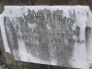 
Thomas SINCLAIR,
died 13 June 1924 aged 56 years;
Tallebudgera Presbyterian cemetery, City of Gold Coast

