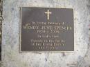 
Wendy June SPENCER,
1938 - 2006;
Tallebudgera Presbyterian cemetery, City of Gold Coast
