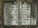 
James SIGANTO
22 Aug 1942
aged 60

wife
Catherine (SIGANTO)
25 Oct 1973
aged 94

Tamborine Catholic Cemetery, Beaudesert

