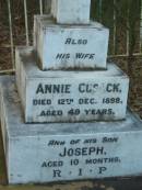 
?
wife
Annie CUSACK
12 Dec 1898
aged 49

son Joseph
aged 10 months

Tamborine Catholic Cemetery, Beaudesert


