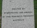 
George DOYLE
b: Brookfield 28 Apr 1869

Albert Christian DAHLKE
b: Pimpama 10 December 1875

murdered at Lethbridges Pocket (Warrego River) Easter Day 1902
(interred 13 January 1904)

a href=LethbridgesPocket.htmlLethbridges Pocketa
Tamrookum All Saints church cemetery, Beaudesert 
