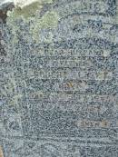 
Robert Albert BOYD
17 Jul 1949, aged 72
(wife) Ruth Eleanor BOYD
26 Feb 1962, aged 80

Tamrookum All Saints church cemetery, Beaudesert
