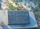
Ruth PRITCHARD,
28-5-1905 - 5-9-1989,
wife of Reginald,
mother of Arthur, Grace, Alice, Ruby, Norman & Alan,
grandmother;
Tea Gardens cemetery, Great Lakes, New South Wales
