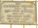 
Anne Margaret STRATFORD,
wife of David Inker STRATFORD,
died 18 Aug 1957 aged 50 years 2 months;
Tiaro cemetery, Fraser Coast Region

