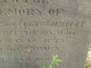 
Ellen,
wife of Hugh Hutchison
died 12 May 1875 aged 19 years;
Tiaro cemetery, Fraser Coast Region
