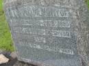 
John CONNORS,
died 1896;
Anne CONNORS,
died 1911;
erected by daughter Mary;
Tiaro cemetery, Fraser Coast Region
