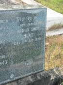 
Annie May HURT,
wife mother,
died 20 Feb 1943;
Arthur Smith HURT,
father,
died 16 Aug 1958;
Tiaro cemetery, Fraser Coast Region
