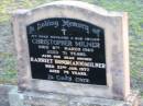 
Christopher MILNER, husband father,
died 8 March 1968 aged 71 years;
Harriet Honor (Ann) MILNER, mother,
died 23 Jan 1977 aged 75 years;
Toogoolawah Cemetery, Esk shire
