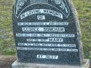 
George BONEHAM, husband father,
died 30 June 19657 aged 69 years;
Mary, wife,
died 7 April 1973 aged 73 years;
Toogoolawah Cemetery, Esk shire
